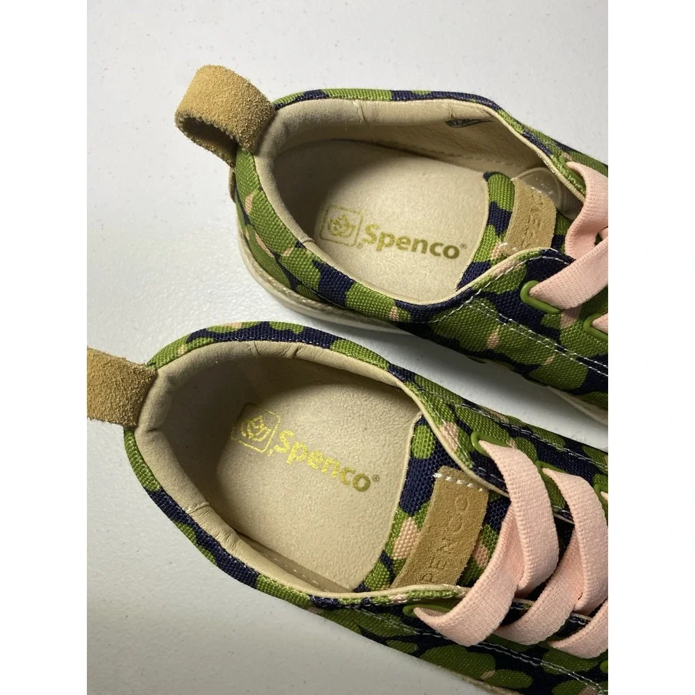 Spenco Jute Trim Malibu Bokeh Slip On‎ Sneaker Womens 7 D Wide Navy Green Pink